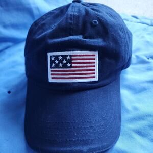 Stars and Stripes Flag Baseball Cap Trucker Hat Adjustable Black American Flag